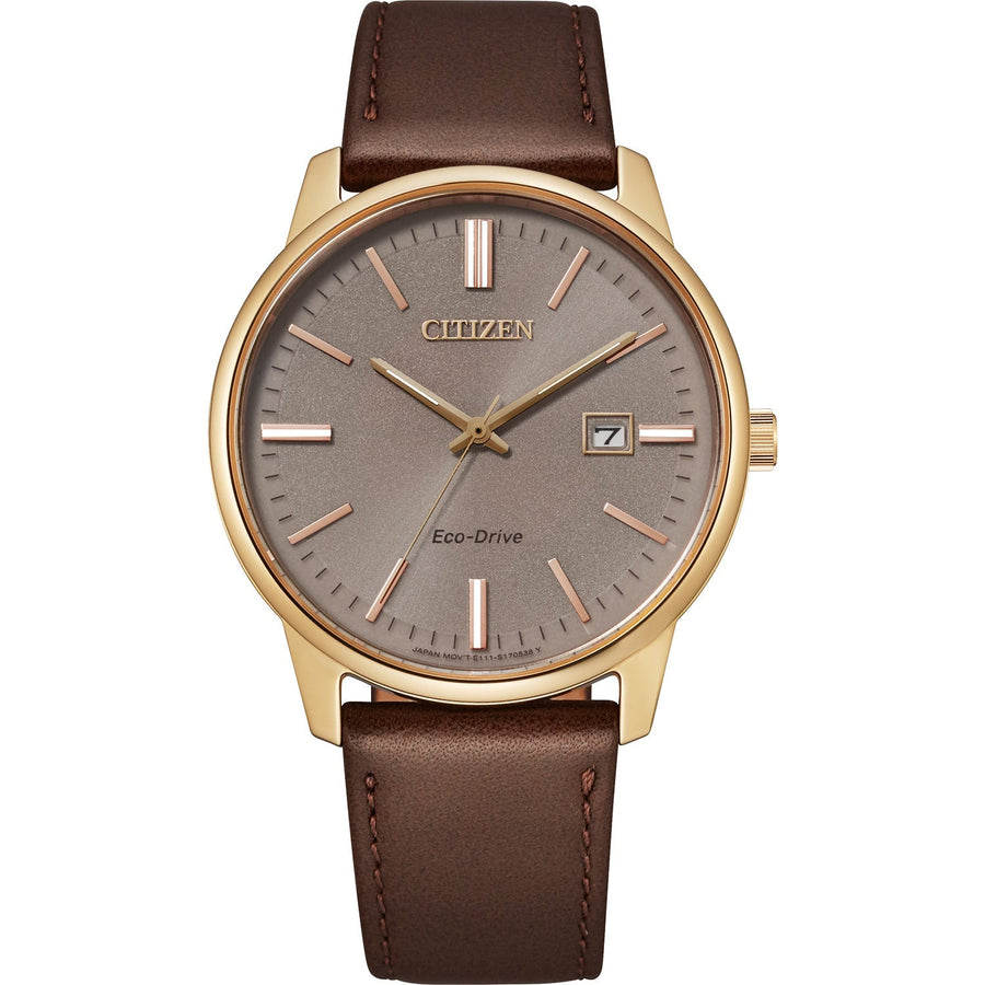 title:Citizen Men's 40mm Grey Dial Eco-Drive Solar Watch BM7593-09X;color:Brown