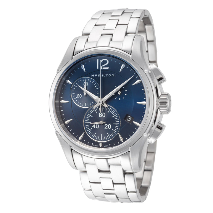 title:Hamilton Men's Jazzmaster 42mm Quartz Chronograph Watch H32612141;color:Silver
