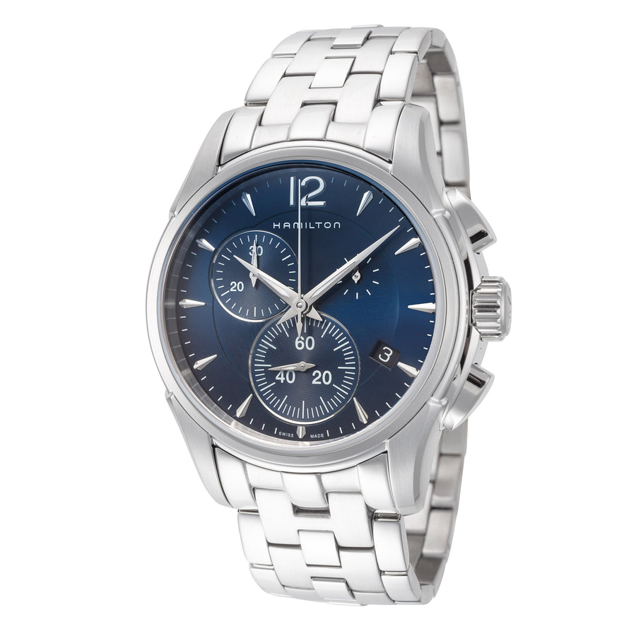title:Hamilton Men's Jazzmaster 42mm Quartz Chronograph Watch H32612141;color:Silver