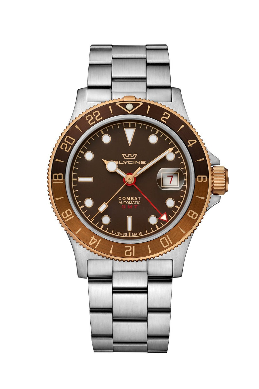 title:Glycine Men's Combat Sub GMT 42mm Automatic Watch GL0422;color:Silver