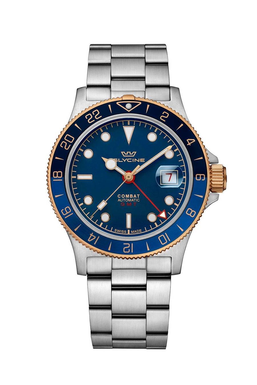 title:Glycine Men's Combat Sub GMT 42mm Automatic Watch GL0423;color:Silver