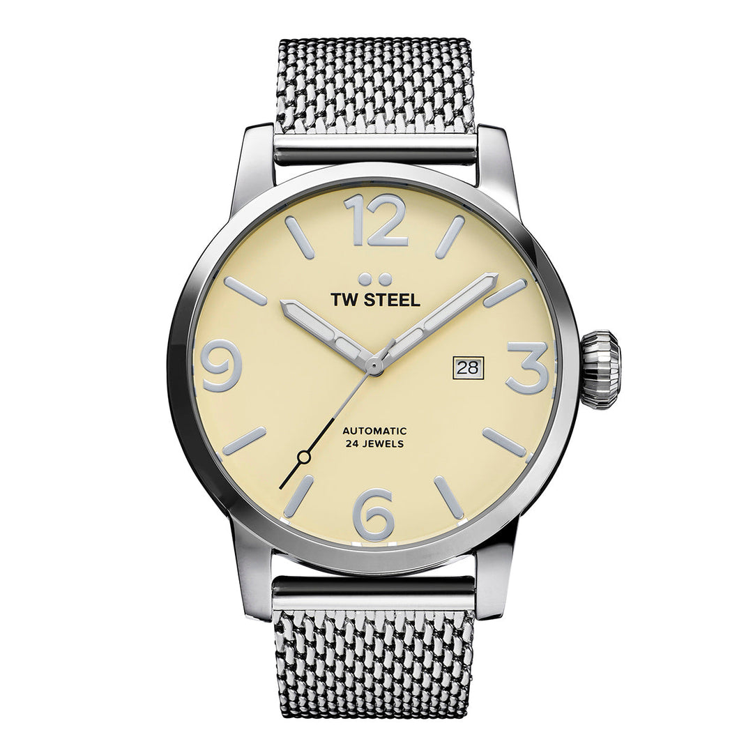 title:TW Steel Men's Maverick 48mm Automatic Watch MB6;color:Silver