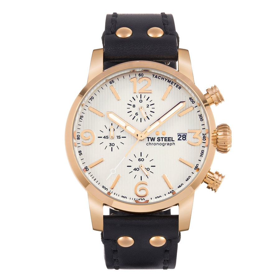 title:TW Steel Men's Maverick 45mm Quartz Chronograph Watch MS73;color:Black
