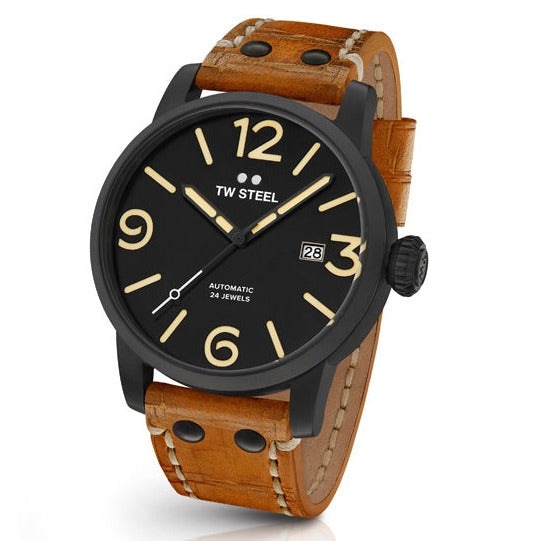 title:TW Steel Men's Maverick 48mm Automatic Watch MS36;color:Brown