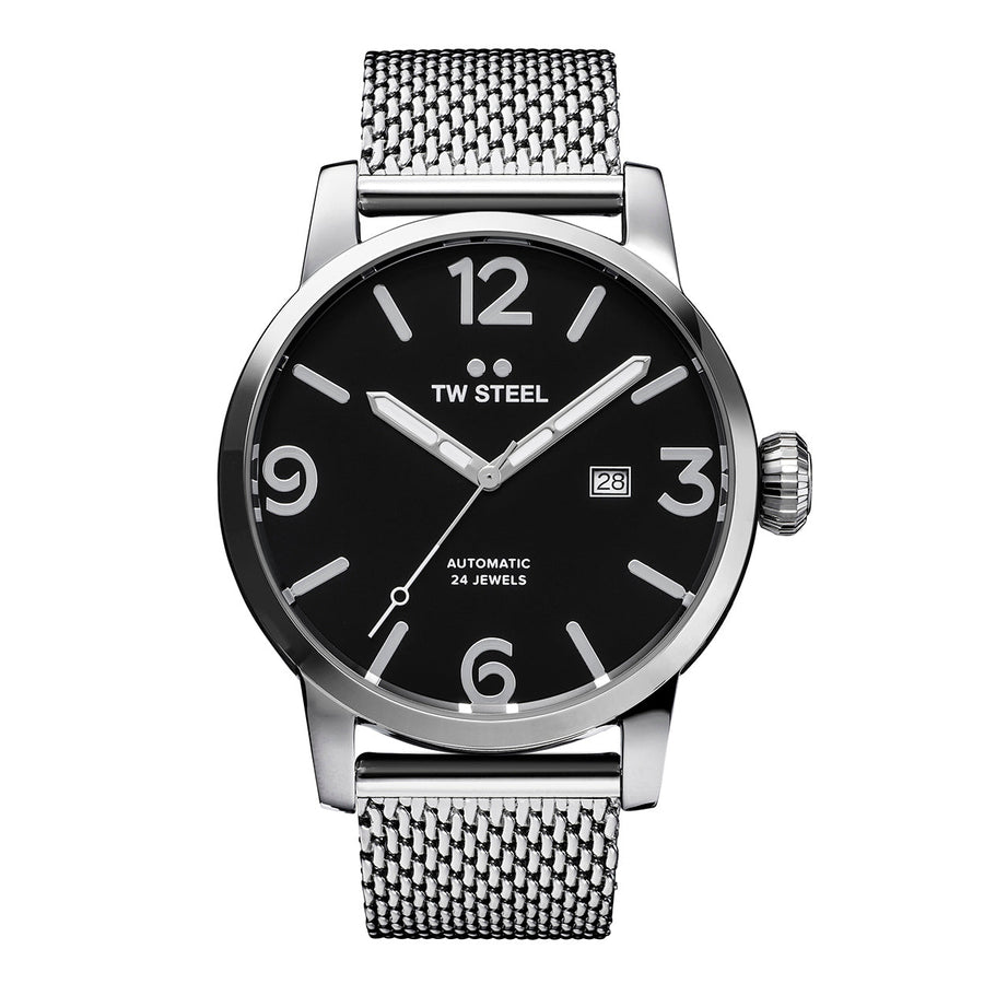 title:TW Steel Men's Maverick 48mm Automatic Watch MB16;color:Silver