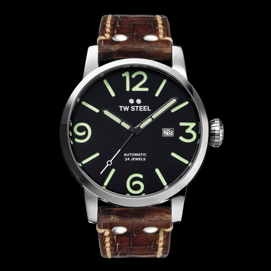 title:TW Steel Men's Maverick 48mm Automatic Watch MS16;color:Silver