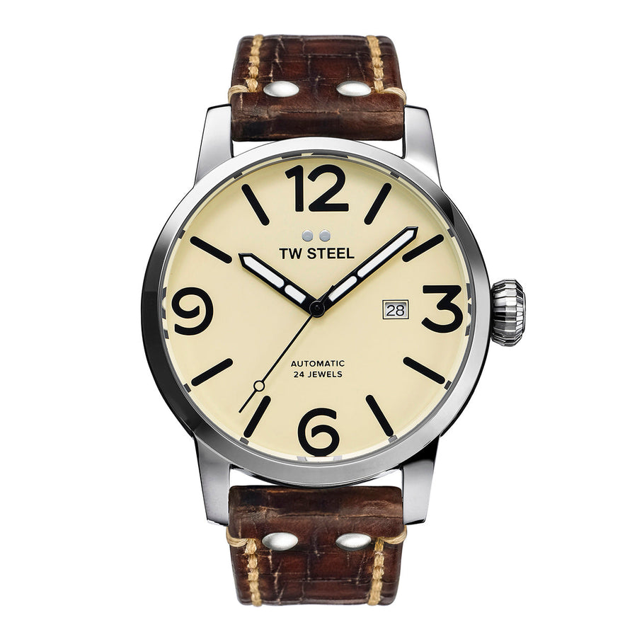 title:TW Steel Men's Maverick 48mm Automatic Watch MS26;color:Brown