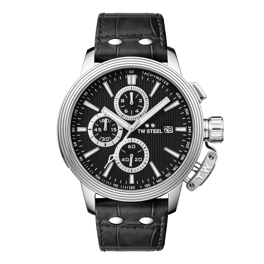 title:TW Steel Men's CEO Adesso 48mm Quartz Chronograph Watch CE7002;color:Black