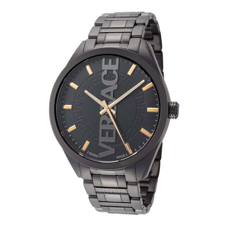 title:Versace Men's VE3H00522 V-Vertical 42mm Quartz Watch;color:Grey