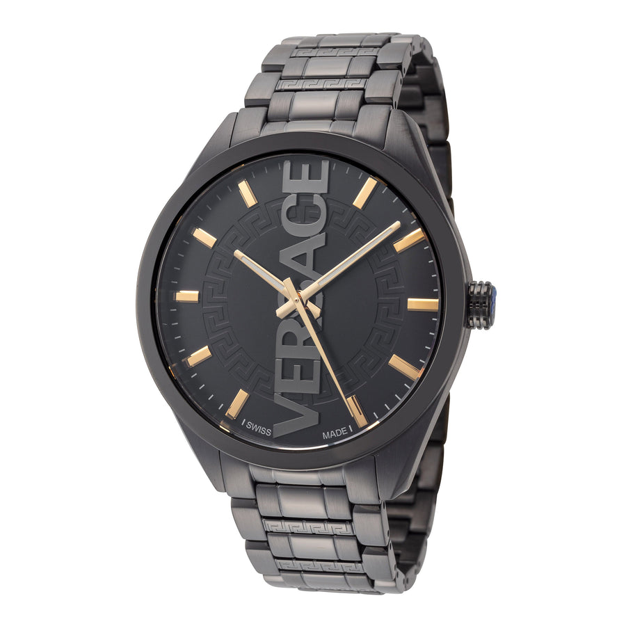 title:Versace Men's VE3H00522 V-Vertical 42mm Quartz Watch;color:Grey