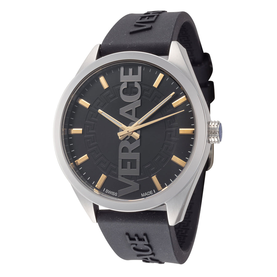 title:Versace Men's VE3H00723 V-Vertical 42mm Quartz Watch;color:Black
