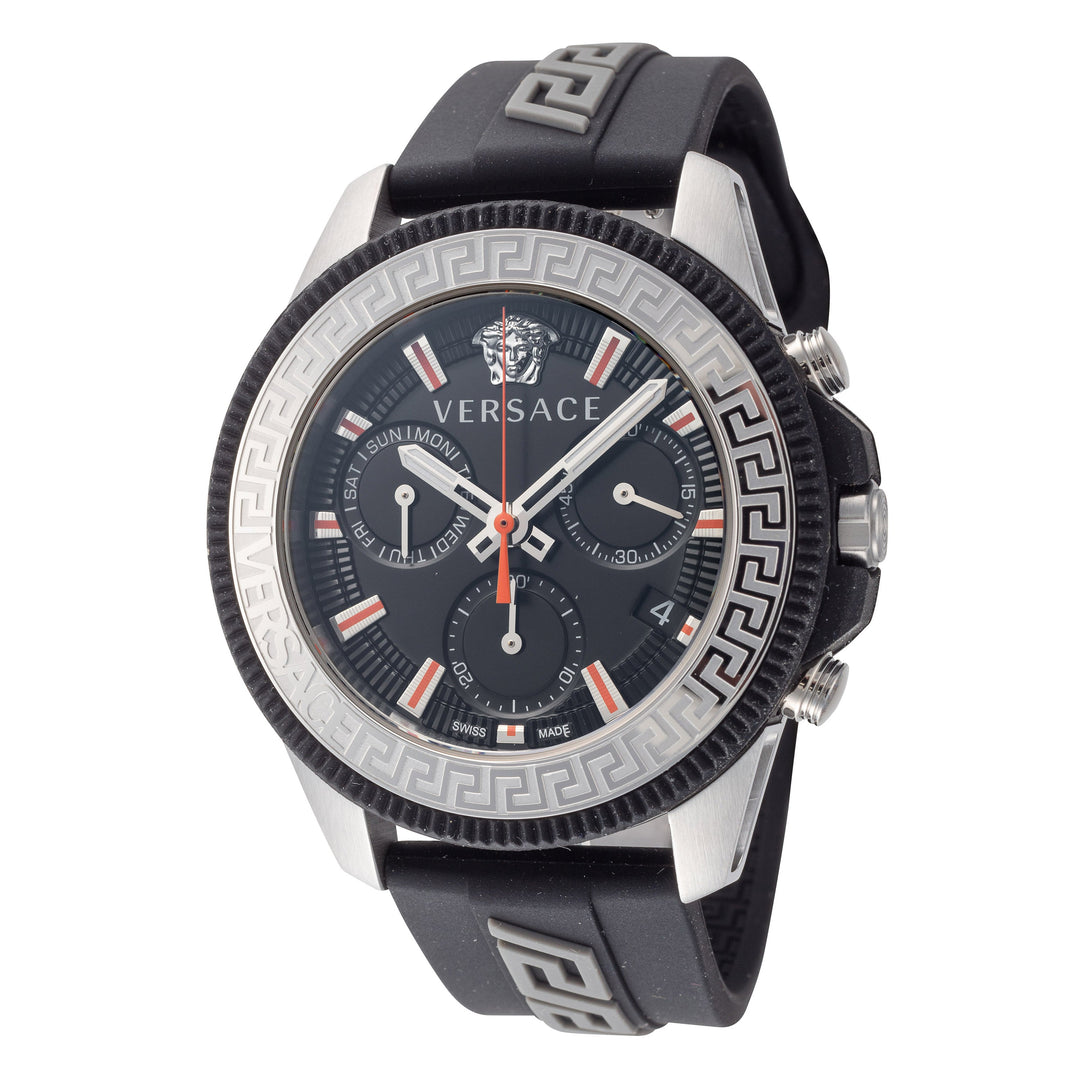 title:Versace Men's VE3J00222 Greca Action Chrono 45mm Quartz Watch;color:Black