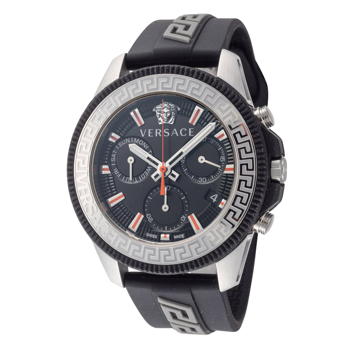 title:Versace Men's VE3J00222 Greca Action Chrono 45mm Quartz Watch;color:Black