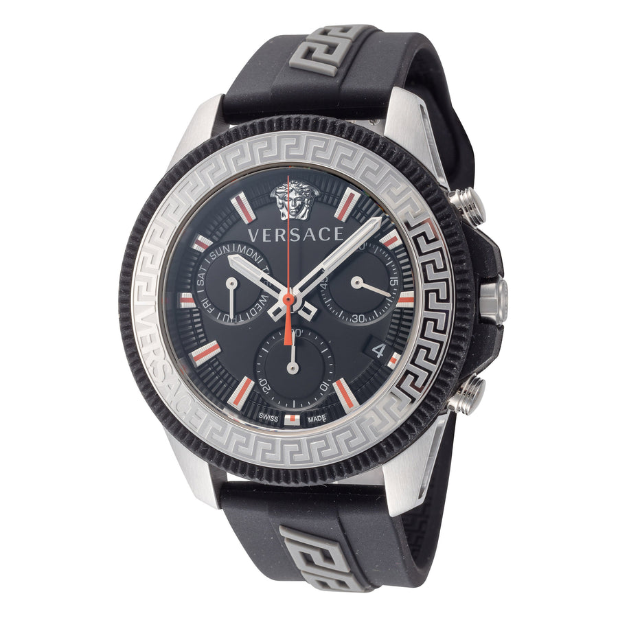 title:Versace Men's VE3J00222 Greca Action Chrono 45mm Quartz Watch;color:Black