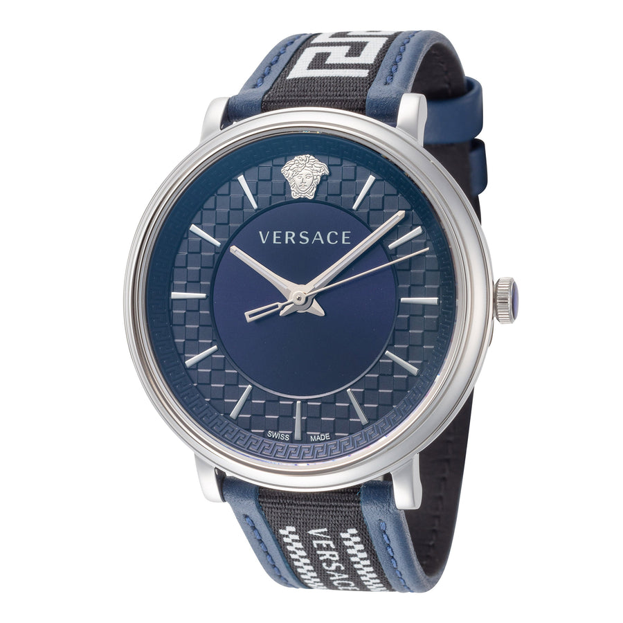 title:Versace Men's VE5A01121 V-Circle 42mm Quartz Watch;color:Blue