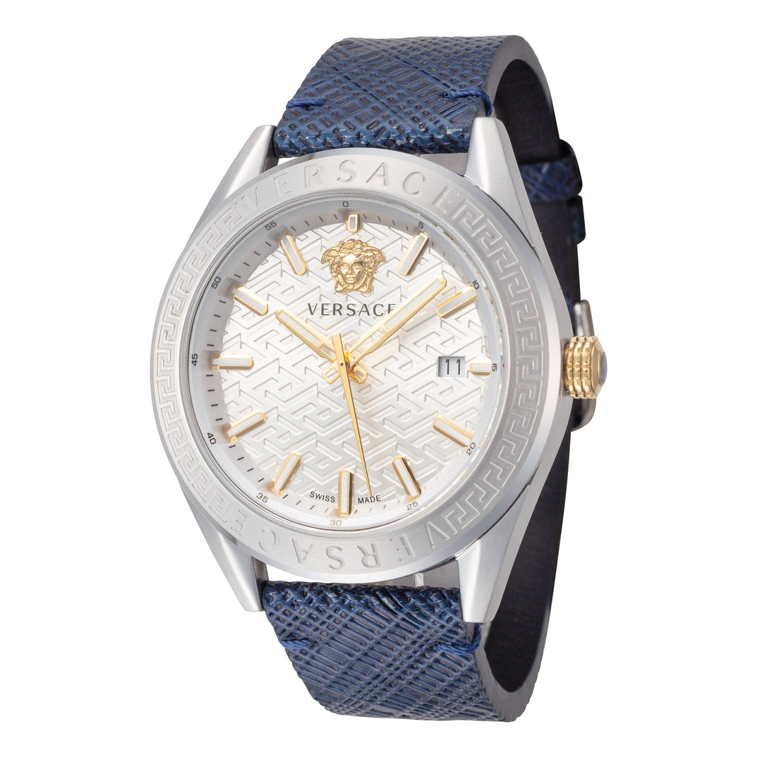 title:Versace Men's VE6A00123 V-Code 42mm Quartz Watch;color:Blue