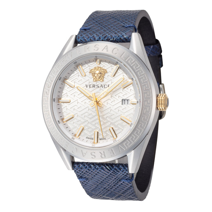 title:Versace Men's VE6A00123 V-Code 42mm Quartz Watch;color:Blue