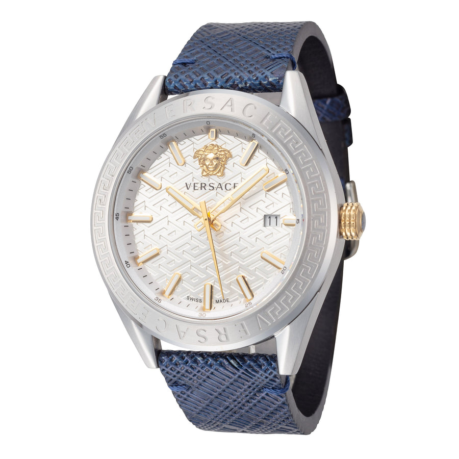 title:Versace Men's VE6A00123 V-Code 42mm Quartz Watch;color:Blue