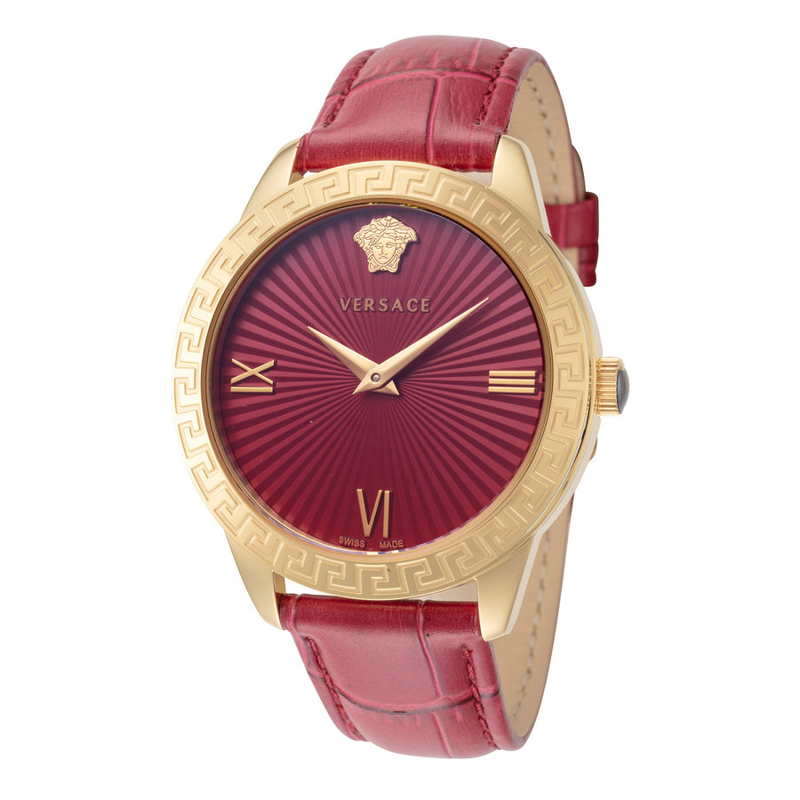 title:Versace Women's Greca Signature 38mm Quartz Watch VEVC00921;color:Red