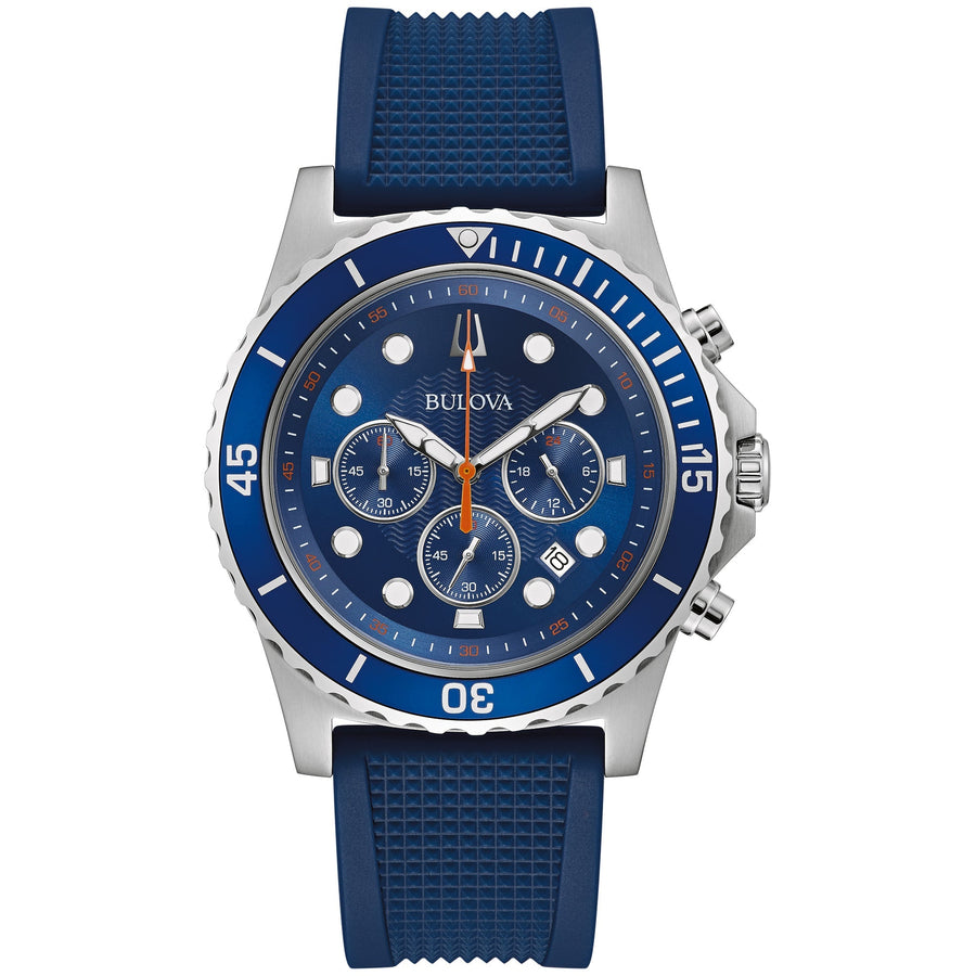 title:Bulova Men's Classic 42mm Quartz Watch Chronograph 96K108;color:Blue
