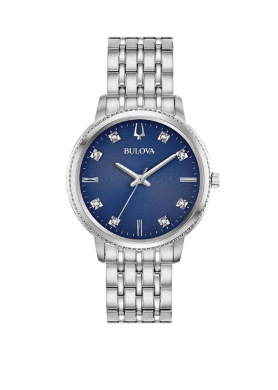 title:Bulova Women's Classic 32mm Quartz Diamond Watch 96P206;color:Silver