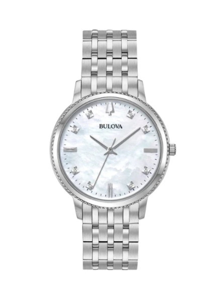 title:Bulova Women's Classic 41mm Quartz Diamond Watch 96P207;color:Silver