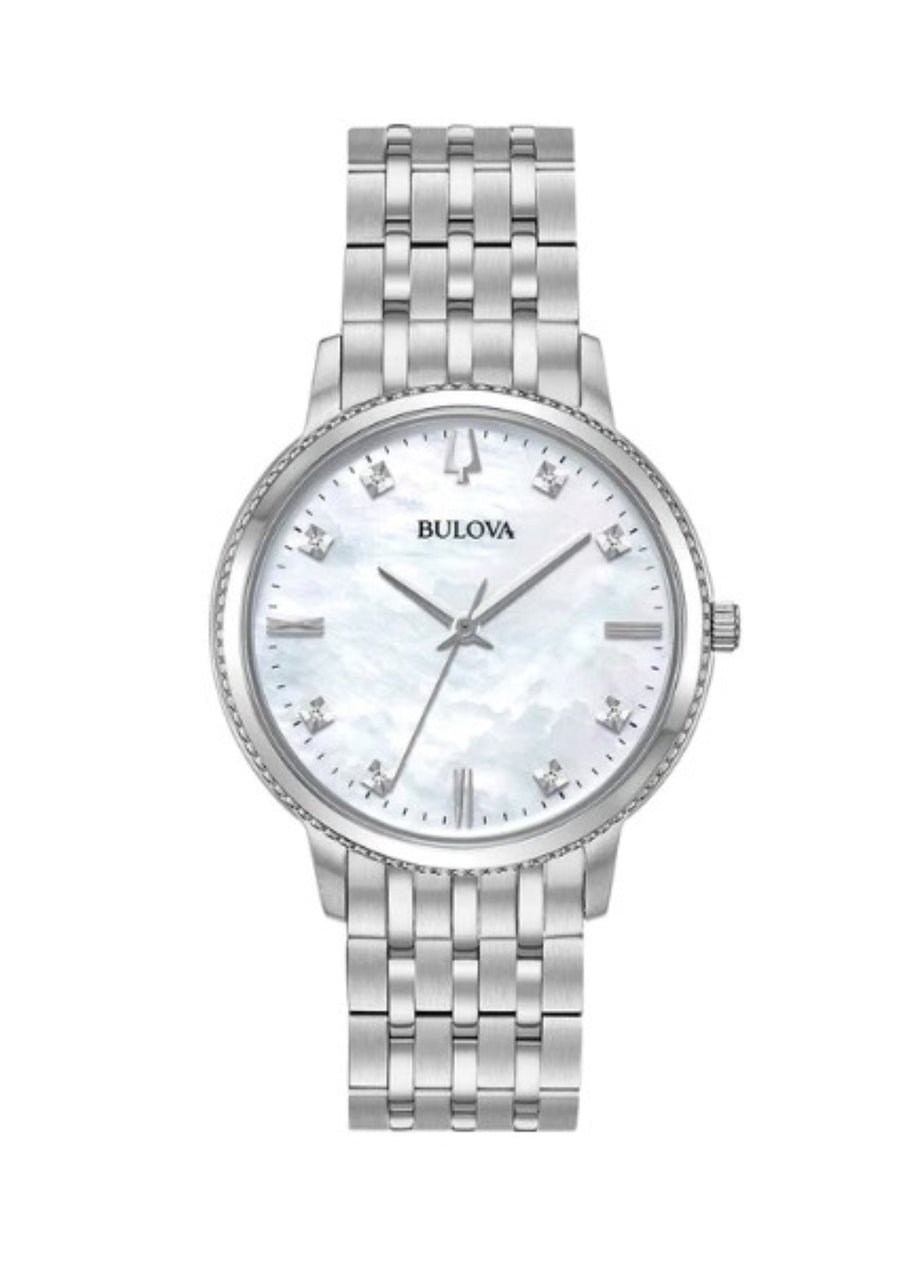 title:Bulova Women's Classic 41mm Quartz Diamond Watch 96P207;color:Silver