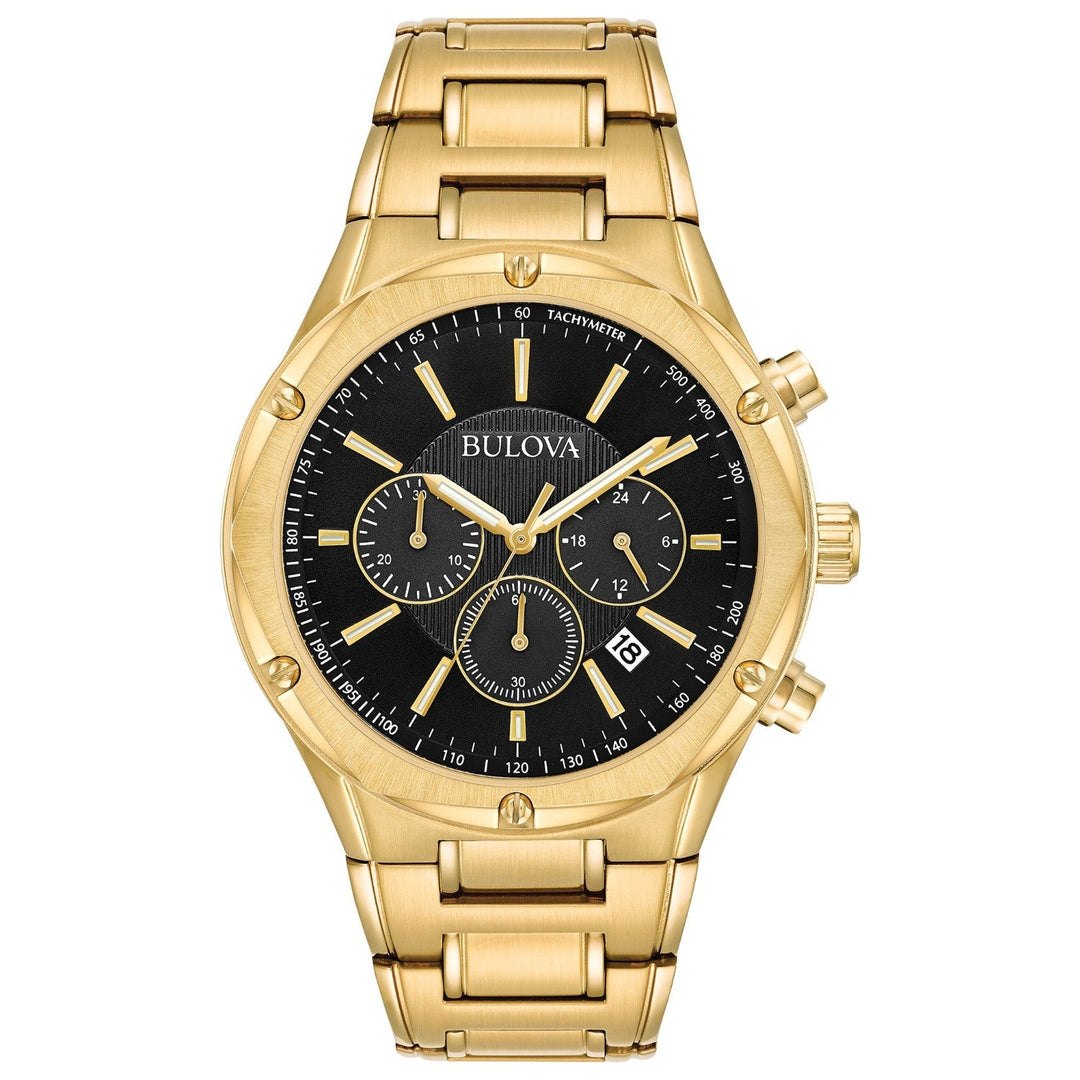 title:Bulova Men's Classic 43mm Quartz Watch Chronograph 97B161;color:Gold