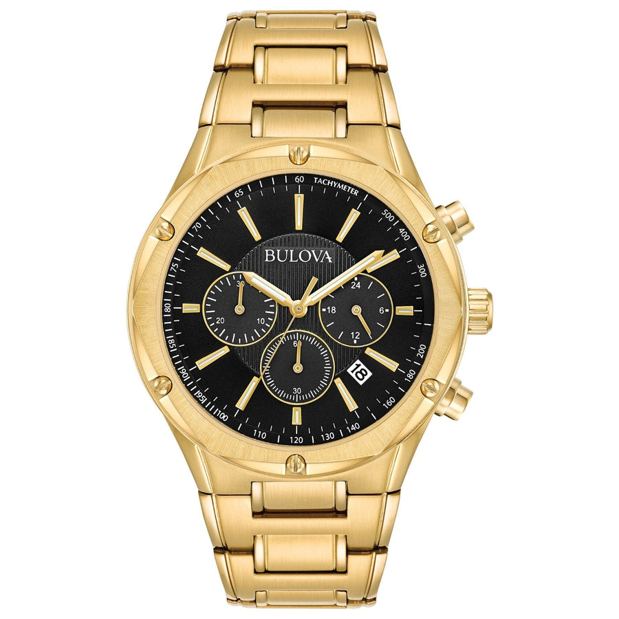 title:Bulova Men's Classic 43mm Quartz Watch Chronograph 97B161;color:Gold