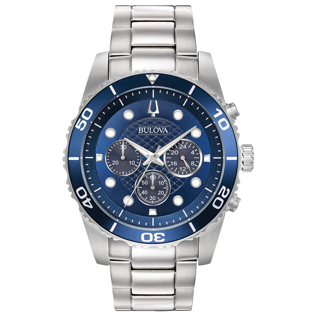 title:Bulova Men's Essentials 45mm Quartz Watch Chronograph 98A209;color:Silver