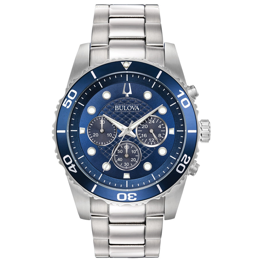 title:Bulova Men's Essentials 45mm Quartz Watch Chronograph 98A209;color:Silver
