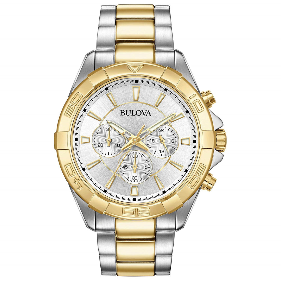 title:Bulova Men's Classic 42mm Quartz Watch Chronograph 98A221;color:Silver and Gold