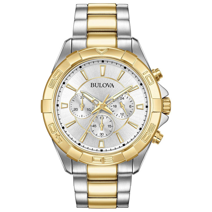 title:Bulova Men's Classic 42mm Quartz Watch Chronograph 98A221;color:Silver and Gold