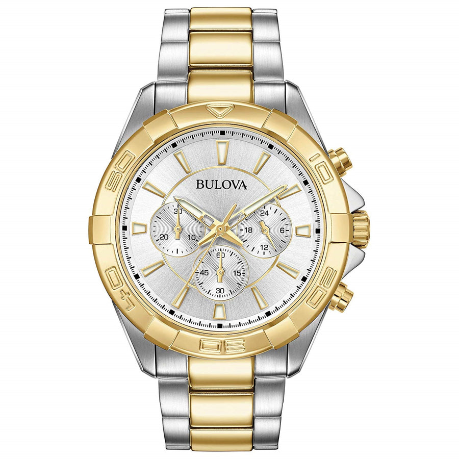 title:Bulova Men's Classic 42mm Quartz Watch Chronograph 98A221;color:Silver and Gold