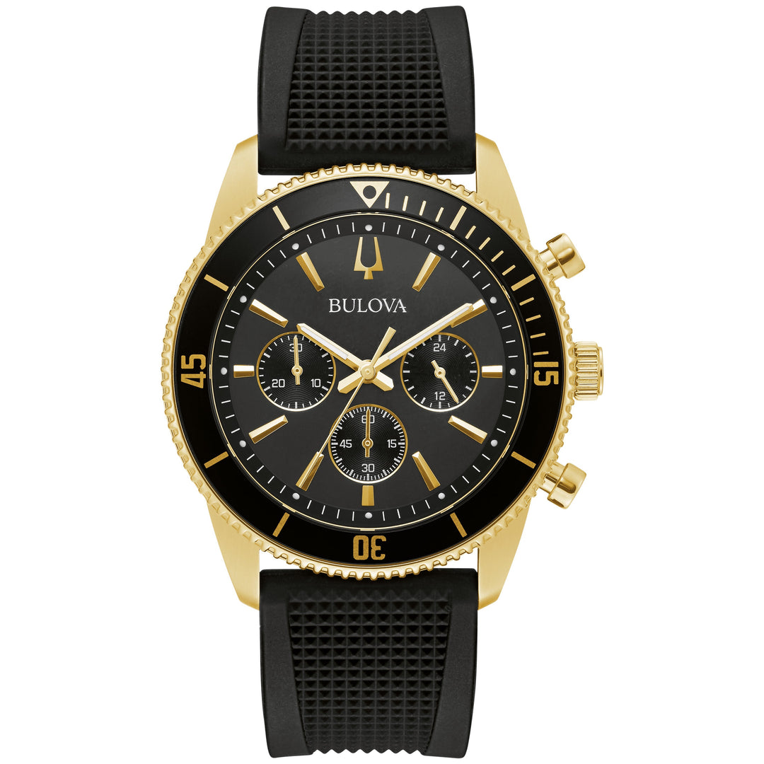 title:Bulova Men's Marine Star 45mm Quartz Watch Chronograph 98A250;color:Black