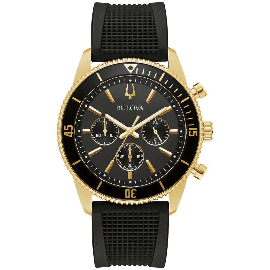 title:Bulova Men's Marine Star 45mm Quartz Watch Chronograph 98A250;color:Black