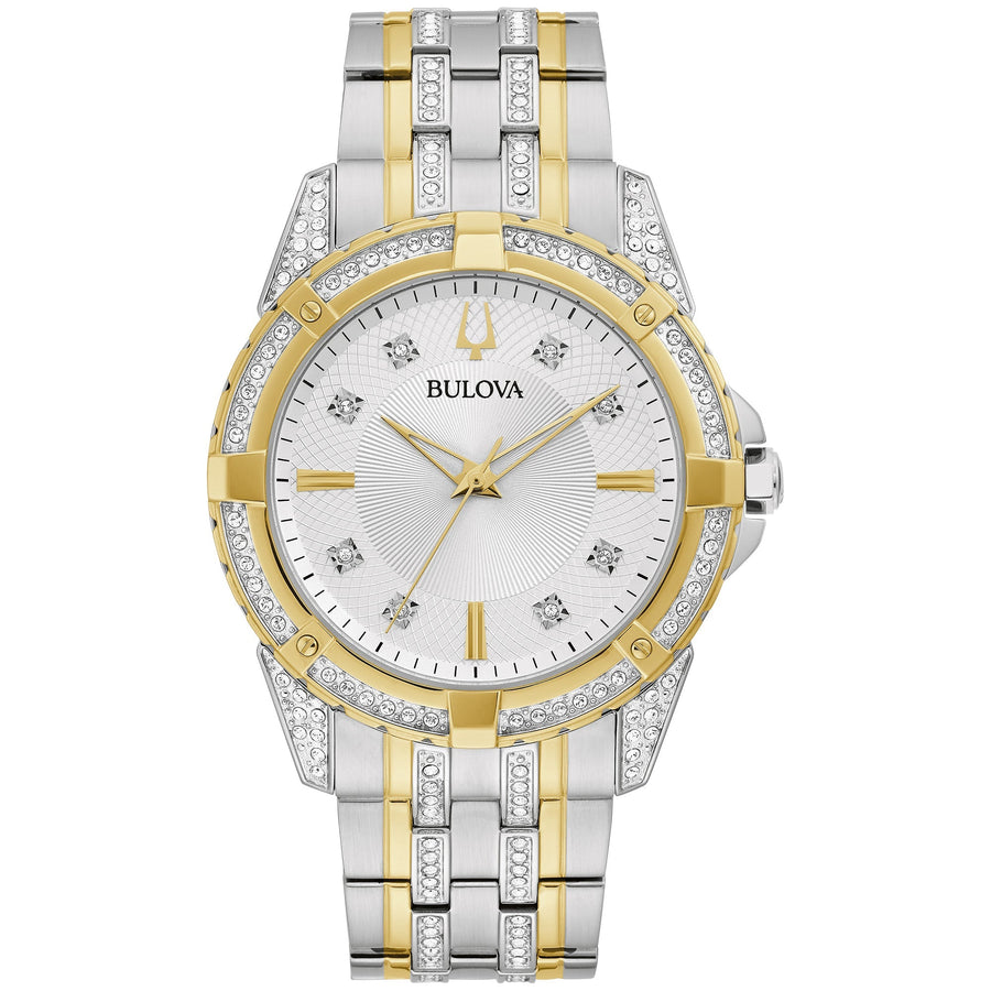 title:Bulova Men's Gift Set 42mm Quartz Watch 98K108;color:Silver and Gold