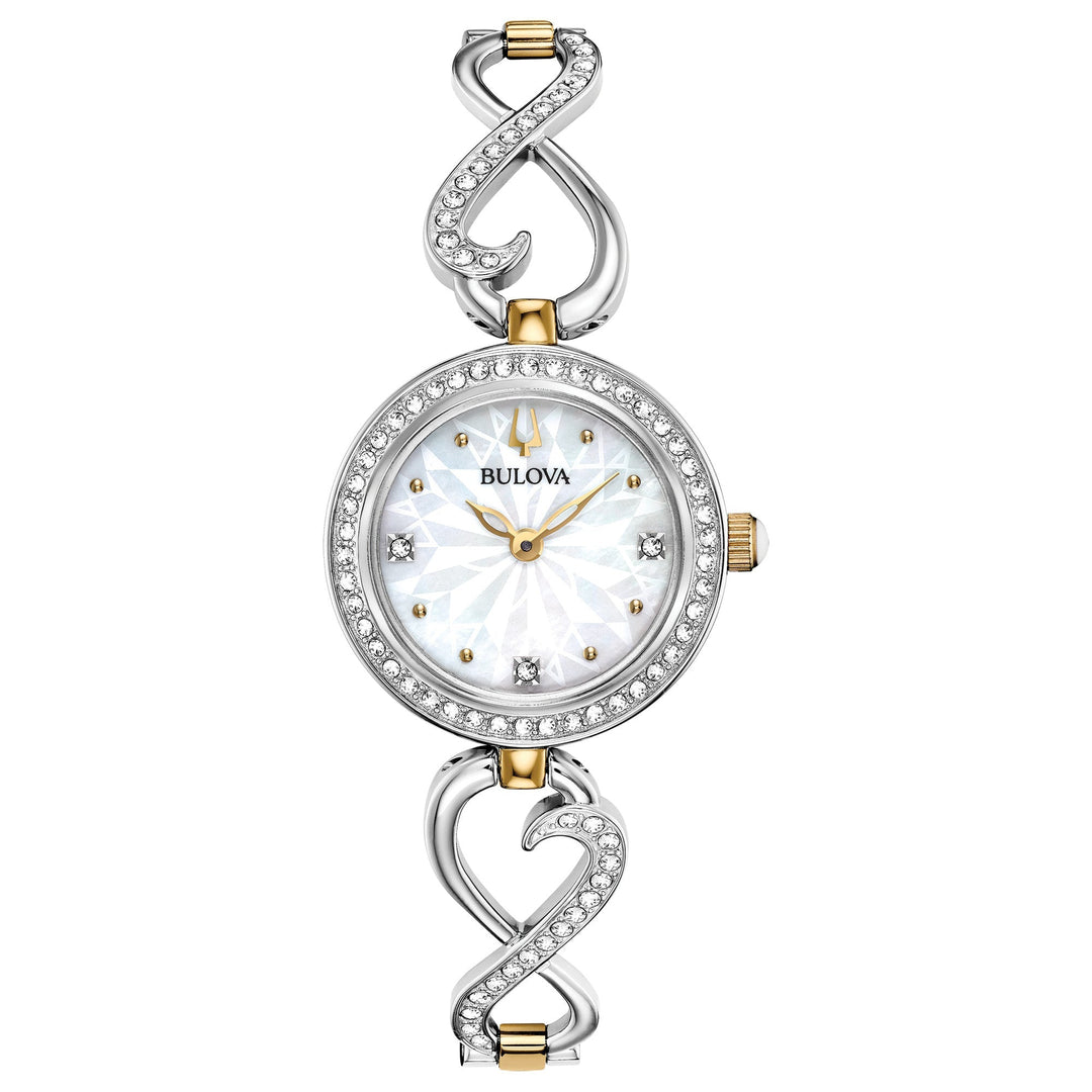 title:Bulova Women's Gift Set 24mm Quartz Watch Gift Set with Necklace 98X120;color:Silver