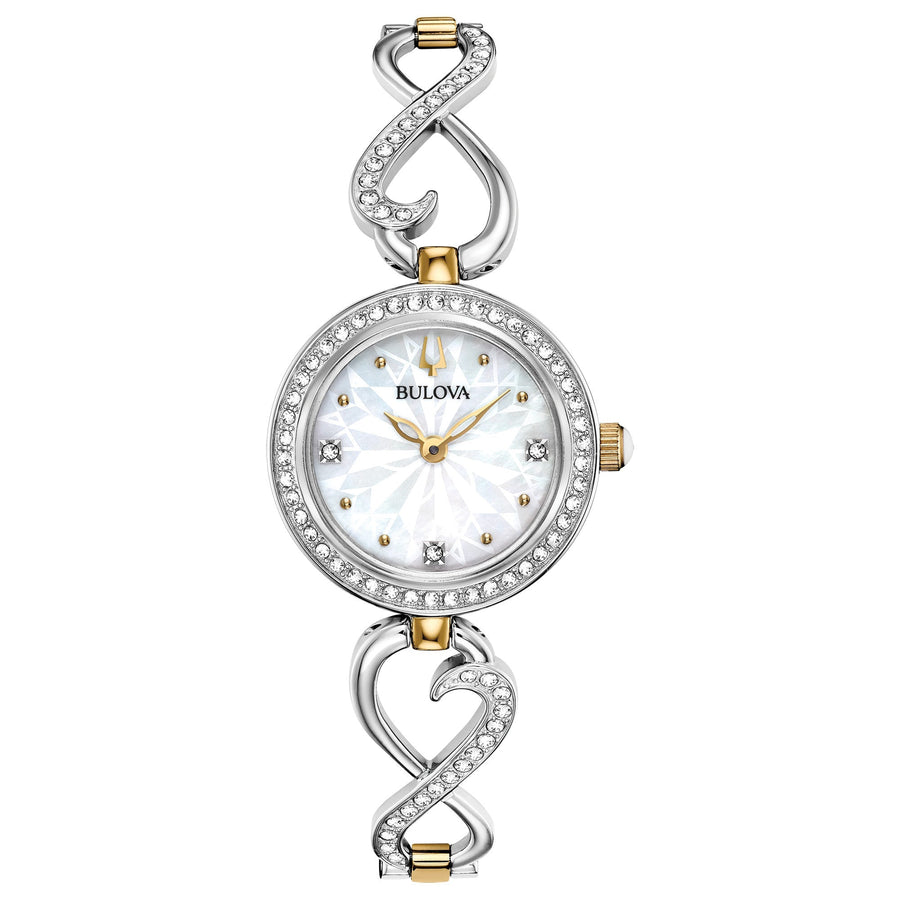 title:Bulova Women's Gift Set 24mm Quartz Watch Gift Set with Necklace 98X120;color:Silver