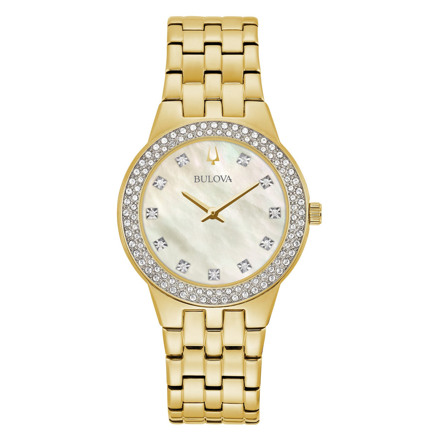 Bulova Women's Classic 45mm Quartz Watch Crystal Bezel 98X124 - Ruumur