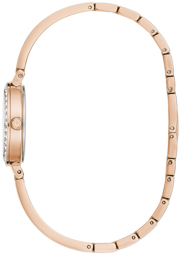 Bulova Women's Classic 26mm Quartz Watch Crystal Bezel 98L298