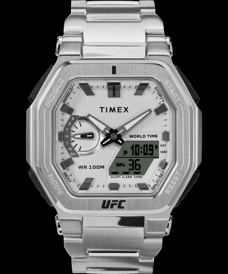title:Timex Men's UFC Strength 45mm Quartz Watch TW2V84700JR;color:Silver
