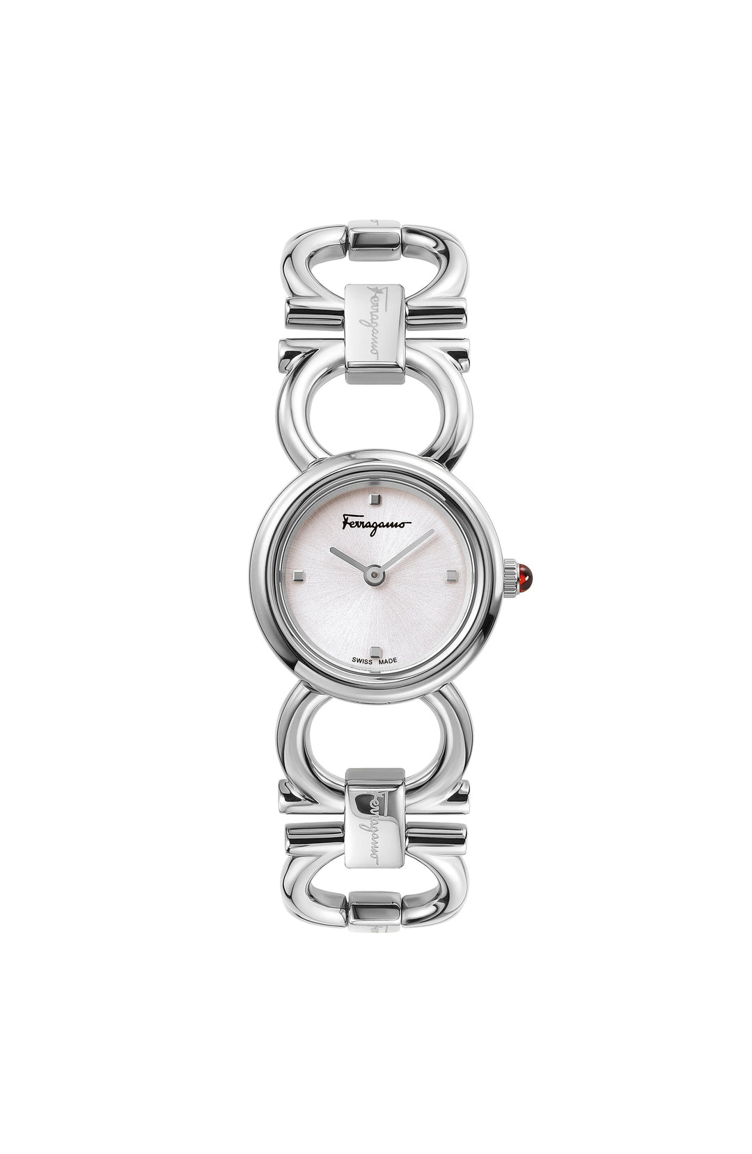 title:Ferragamo Women's Double Gancini 22mm Quartz Watch SFYD00121;color:Silver