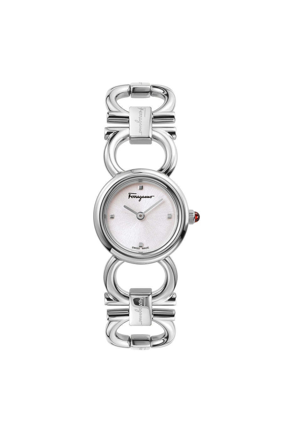 title:Ferragamo Women's Double Gancini 22mm Quartz Watch SFYD00121;color:Silver