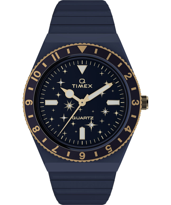 title:Timex Women's Q Timex 36mm Quartz Watch TW2V53500VQ;color:Blue