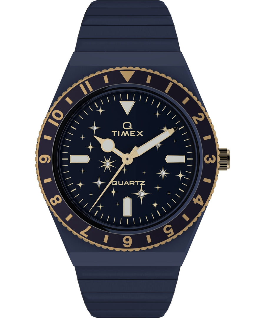 title:Timex Women's Q Timex 36mm Quartz Watch TW2V53500VQ;color:Blue