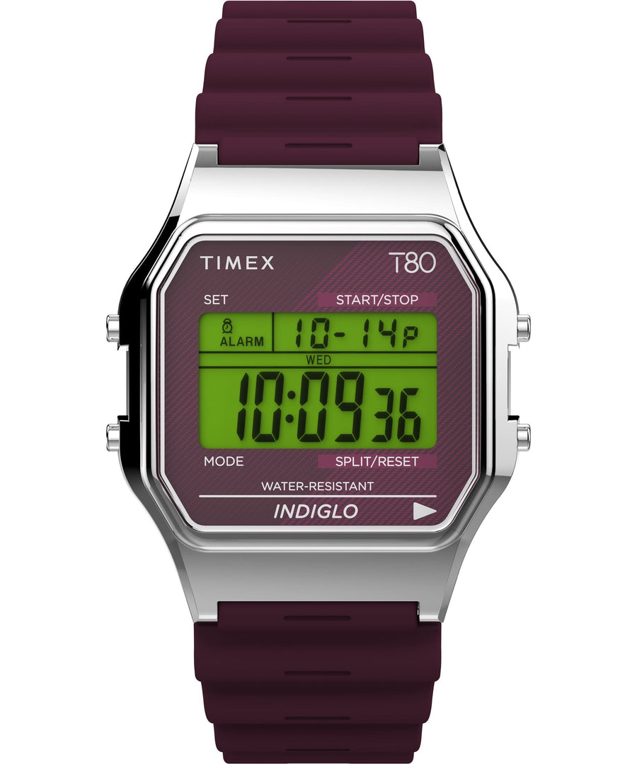 title:Timex Unisex Timex 80 34mm Quartz Watch TW2V41300YB;color:Burgundy