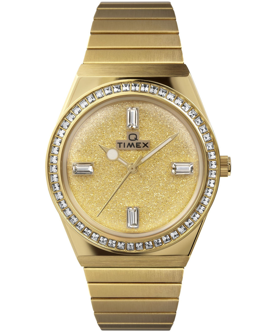 title:Timex Women's Q Timex 36mm Quartz Watch TW2W10500VQ;color:Gold