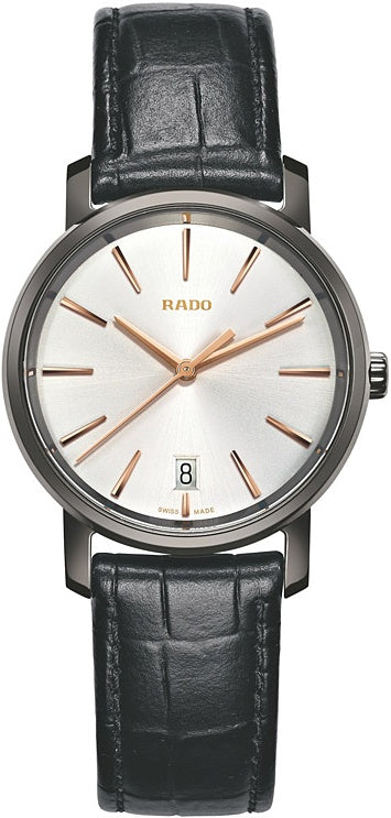 title:Rado Women's DiaMaster Titanium and Ceramic 33mm Quartz Watch;color:Black