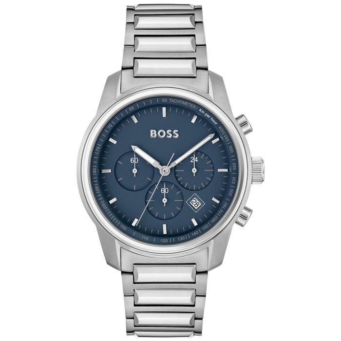 title:Hugo Boss Men's Trace 44mm Chronograph Quartz Watch 1514007;color:Silver